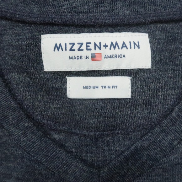 Mizzen Main Sweater‎ Mens Medium Blue Trim Fit Pullover Crew Neck Jumper - Picture 3 of 8
